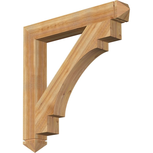 Ekena Millwork Merced Arts & Crafts Rough Sawn Bracket, Western Red Cedar, 6"W x 46"D x 46"H BKT06X46X46MRC03RWR - main